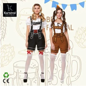 ODM Wholesale Miss Octoberfest Bavarian Oktoberfest Waitress German Beer Festival Women Short Lederhosen Shirt Shorts Costumes