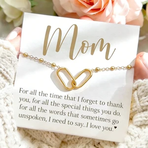 Showfay Mother Jewelry Gift for Mom Cross-shaped Paperclip-linked Necklace Gifts Mothers Day Gift for Mother Mom Necklace
