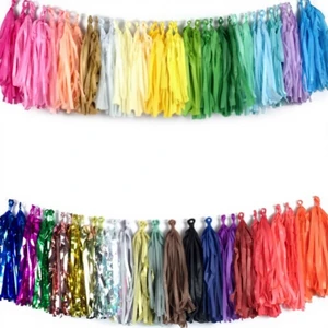 Paper Tassel Ribbon Garland Birthday Wedding Christmas Festival Party Decoration Supplies Adults Teens Wholesale 5 Pcs/pack