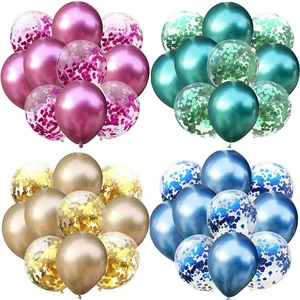 Wholesale 12inch Latex Balloons Set for Wedding Birthday Party Decorations 10pcs Balloons with Confetti