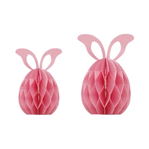 DIY 3D Easter Bunny Honeycomb Paper Rabbit Ornaments Magnet Eco-friendly Reusable Customizable Color Easy Assembly Decoration