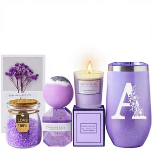 Mother's Day Gift Set Aromatherapy Candle Lavender Soap Shower Tablet Bath Salt Ball Cross-border Spa Set-for Bathing