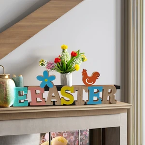New Easter Party Crafts Handmade Plywood Rabbit Nordic Style Eco-friendly Home Decoration 29.5x13x1.5cm XIANPING Brand