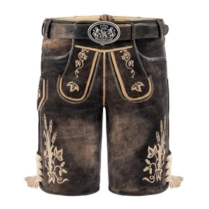 Unisex Costume Clothing Adults Oktoberfest German Bavarian Shorts Outfit Overalls Shirt Hat Suspenders Set Halloween Solid
