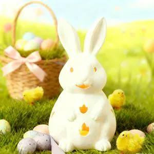Cross-border New Easter Rabbit Ornaments Creative Luminous Cute Synthetic Resin Home Decoration China Wholesale