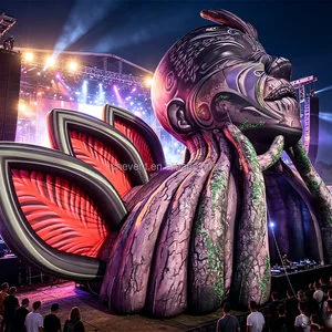 Outdoor Custom Giant Inflatable DJ Stage Tunnel Inflatable Music Festival Decoration