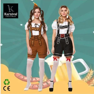 ODM Wholesale Bavarian Oktoberfest Waitress German Beer Festival Women Short Lederhosen Halloween Party Carnival Costumes