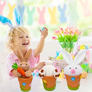 Cross-Border New Product Easter Bunny Ornaments and Carrot Flower Pot for Home Holiday and Party Decorations