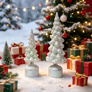 Creative Glass Christmas Tree Ornaments, Festive Decorations, Desktop Christmas Gifts and Souvenir Presents