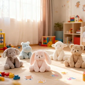 Hot Selling Wholesale Soft Plush Fabric Bunny Stuffed Animal Toy Long Ears Rabbit Doll PP Cotton Filling For Babies Kids' Gifs
