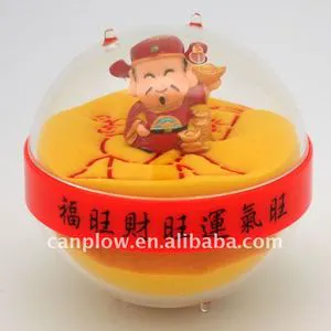 Best Selling Eco-Friendly Chinese Style New Year Novelty Gifts with Plastic & Acrylic God of Wealth Figurine