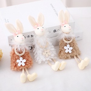 3Pieces/Pack New Easter Decorations Rabbit Pendants Fabric Portable Indoor Use Home Decoration Window Display Props Wholesale