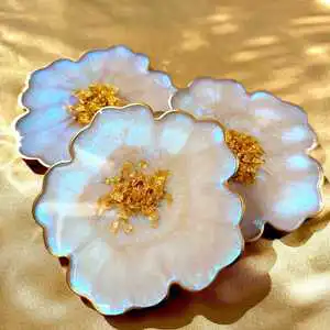 Resin Crafts Flower Coasters with Artificial Style Hot Product