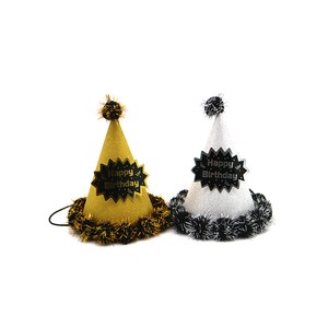 Wholesale Birthday Party Decoration Kids Set Frosted Glittering Party Cone Hat for Adults and Kids