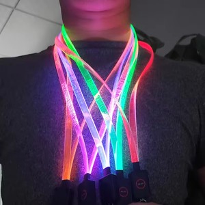 Eco-friendly Waterproof Durable Classic Fiber Optic Light Up Outdoor Neck Strap Multi-color Halloween Graduation Ramadan Diwali