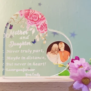 Mom Gifts From Daughter Son Mother's Day Christmas Thanksgiving Birthday Gift Acrylic Heart Keepsake Home Decor