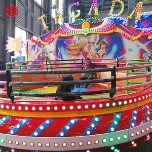 Thrilling Funfair Amusement Theme Park Outdoor Family Rides Crazy Dance Game Turntable Disco Tagada Rides For Sale