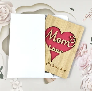 New Custom Love Card Mother's Day Gift Wooden Mother's Day Greeting Card