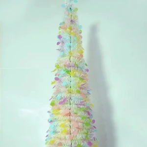 Hot Selling Colorful Collapsible Artificial up Tinsel Plastic Durable Decorative Birthday Trees Adult Party Supplies Wholesale