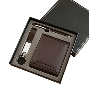 Customized Luxury Business Gift Set for Father's Day Card Holder Pen Keychain Purse-Personalized Printed Accessories