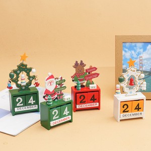 Wholesale Children's Wooden Crafts Christmas Desktop Ornaments Santa Claus and Christmas Tree Decorations for Holidays