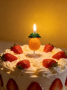 Cute 3D Pineapple Cake Topper Birthday Candle for Summer Birthday Party Supplies for Kids Party Cake Decoration
