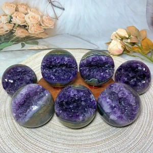 Wholesale Amethyst Cluster Sphere Polished Home/Table Decoration Christmas & Mother's Day Gift Crystal Collectibles