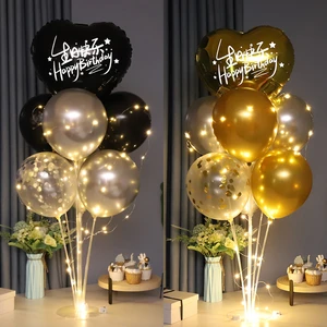 Blue Theme 18 Year Adult Birthday Kit with Latex Balloons Triangle Flag Letter Banner for Father's Day Festive Party Decorations