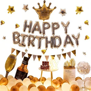 Whiskey Gilbert Birthday Party Balloons Decorations for Adults and Children Aluminum & Latex Foil Balloons