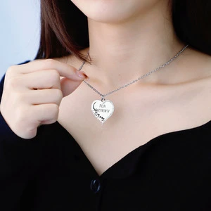 Mothers Day Gifts Jewelry Heart Shaped Mom Mother Pendant Stainless Steel Necklace Jewelry for Mother'S Day Gift