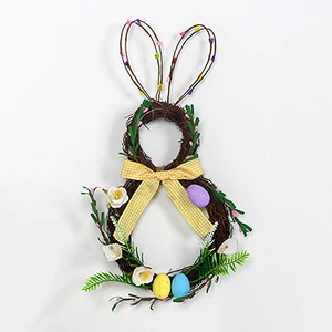 Trending Product Easter Bunny Wreaths Flower Garlands Home Decorations Easter Egg Wreath Wall Hanging Easter Holiday Supplies