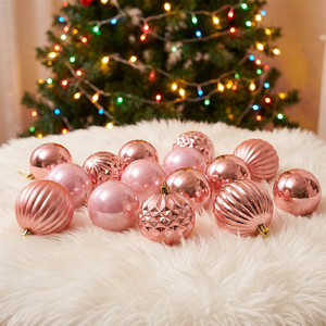 Factory Wholesale Custom Xmas Tree Ornament Balls Glitter Plastic Shatterproof Christmas Baubles Mixed Styles