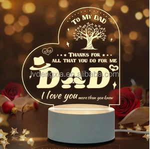 2025 Mens Gift LED Light Fathers Day Gift Ideas Party Decoration Supplies Happy Fathers Day Gift for Dad