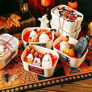 Creative Halloween Paraffin Wax Handmade Scented Candle Set with Ghost Pumpkin Shape for Party Favors Seasonal Gifts & Retail