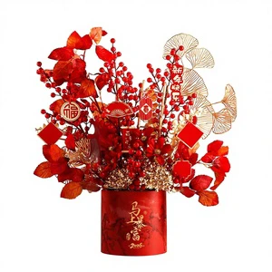 2026 New Year Bucket Fortune Tree Spring Festival Decorations New Year's Day Scene Arrangement Year Horse Gifts Simulation