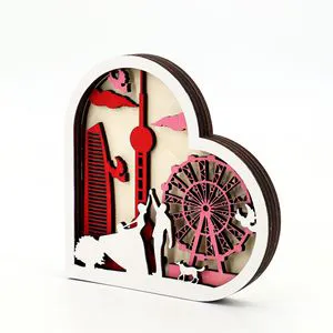 Custom Valentines Day Gift 2024 New Products Wood Wedding Heart Gifts Set A Table Cadeau Saint Valentin For Boyfriends Girlfrien