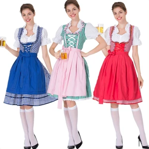 Traditional Bavarian Octoberfest German Beer Wench Costume Adult Oktoberfest Dirndl Dress With Apron