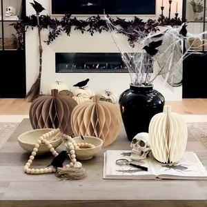 2pk Halloween Party Table Centerpieces Thanksgiving Pumpkin Honeycomb Decoration Holiday Supplies
