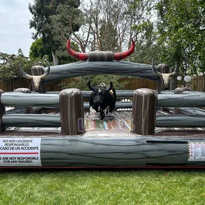 Commercial Kids Adult Inflatable Mechanical Electric Rodeo Bull Inflatable Bull Riding Machine Cucumber Machine Ride For Sale
