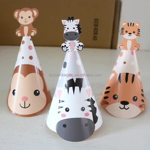 Cartoon Animal Shape Conical Paper Hat Birthday Hat Party Supplies for Adults and Children