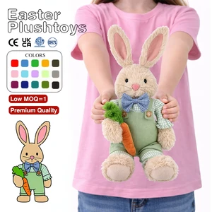 2026 New Custom Wholesale Design Easter Bunnies Stuffed Animal Sweater logo Customized Easter Bunny Plush