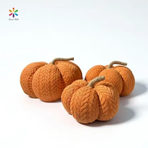 Susangifts Factory Thanksgiving Day Autumn Fall Harvest Festival Orange Wheat Pattern Pumpkin Decoration Large Medium Small Size