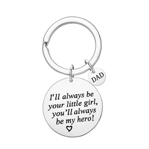 Fathers Day Gift Keychain for Dad You Will Always Be My Hero Birthday Valentine Day Gift for Dad From Daughter Son Kids Wife New