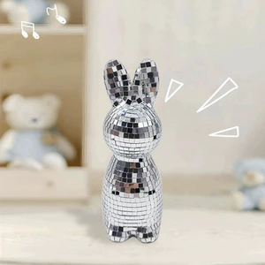New Design Popular New Year Disco Rabbit Handmade Glass Decorative Mirror for Festive Party Home Bedroom Decoration