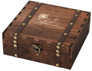 Personalized Engraved Wooden Memory Box Wedding Keepsakes Anniversary Engagement Gift For Couples Bridal Shower Heart Storage