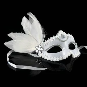 Wholesale Bulk DIY Crafts Mardi Gras Venice Paint Masquerade Italian Glitter Feather Mask for Party Halloween Wedding Supplies