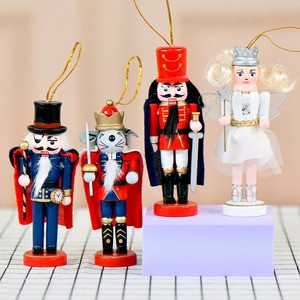 4pcs 13cm Hanging Nutcracker Ornament Set Soldiers Fairies Mouse Kings Wooden Nutcracker For Tree