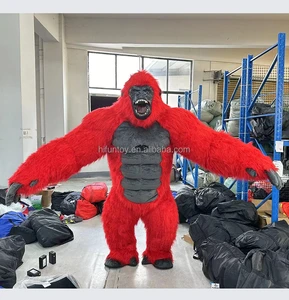 Inflatable Blowup Realistic King Costume Adult Halloween Plush Furry Gorilla Mascot Carnival Dress Suit Fur Gorilla Costume