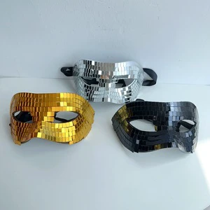 New Product Cheap Halloween Party Mask Props Silver Fashion Unique Mirror Disco Ball Mask