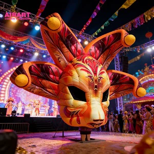 Eye-Catching Inflatable Mask Decor Carnival Event Prop